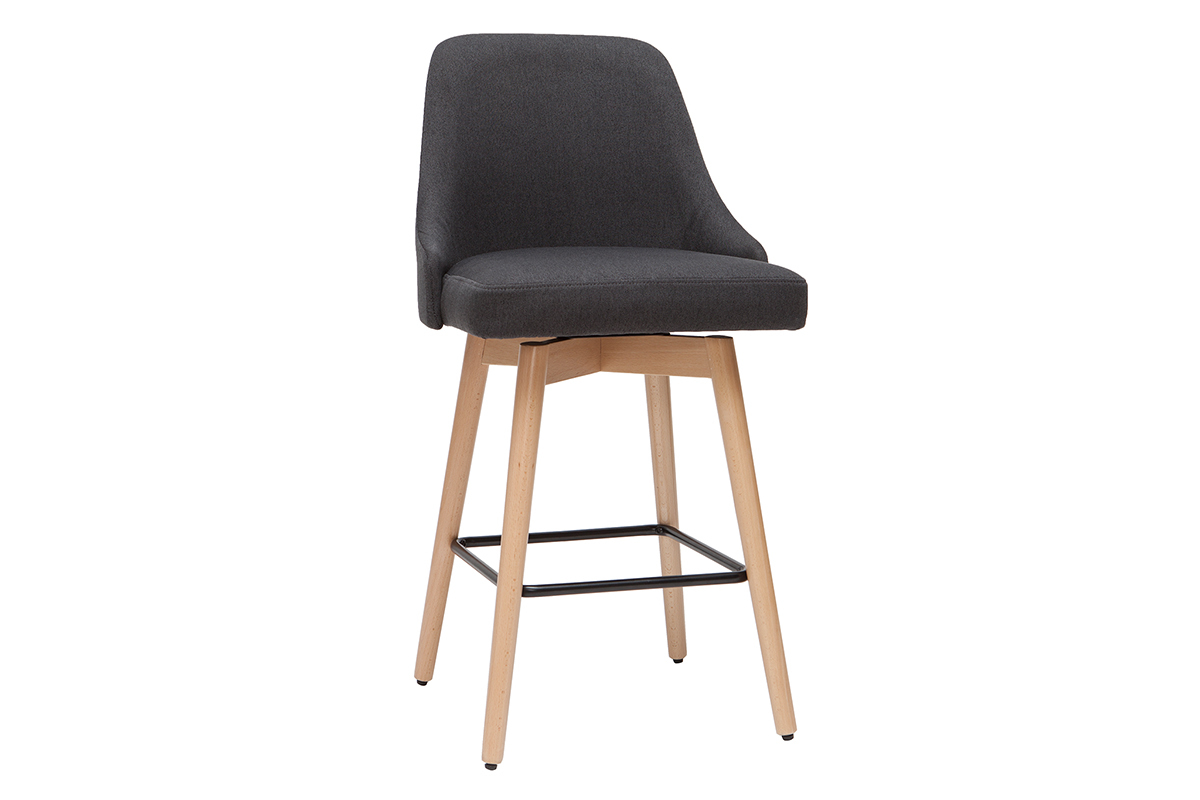 Sgabelli da bar scandinavi girevoli grigio scuro H 65 cm (set di 2) HASTA