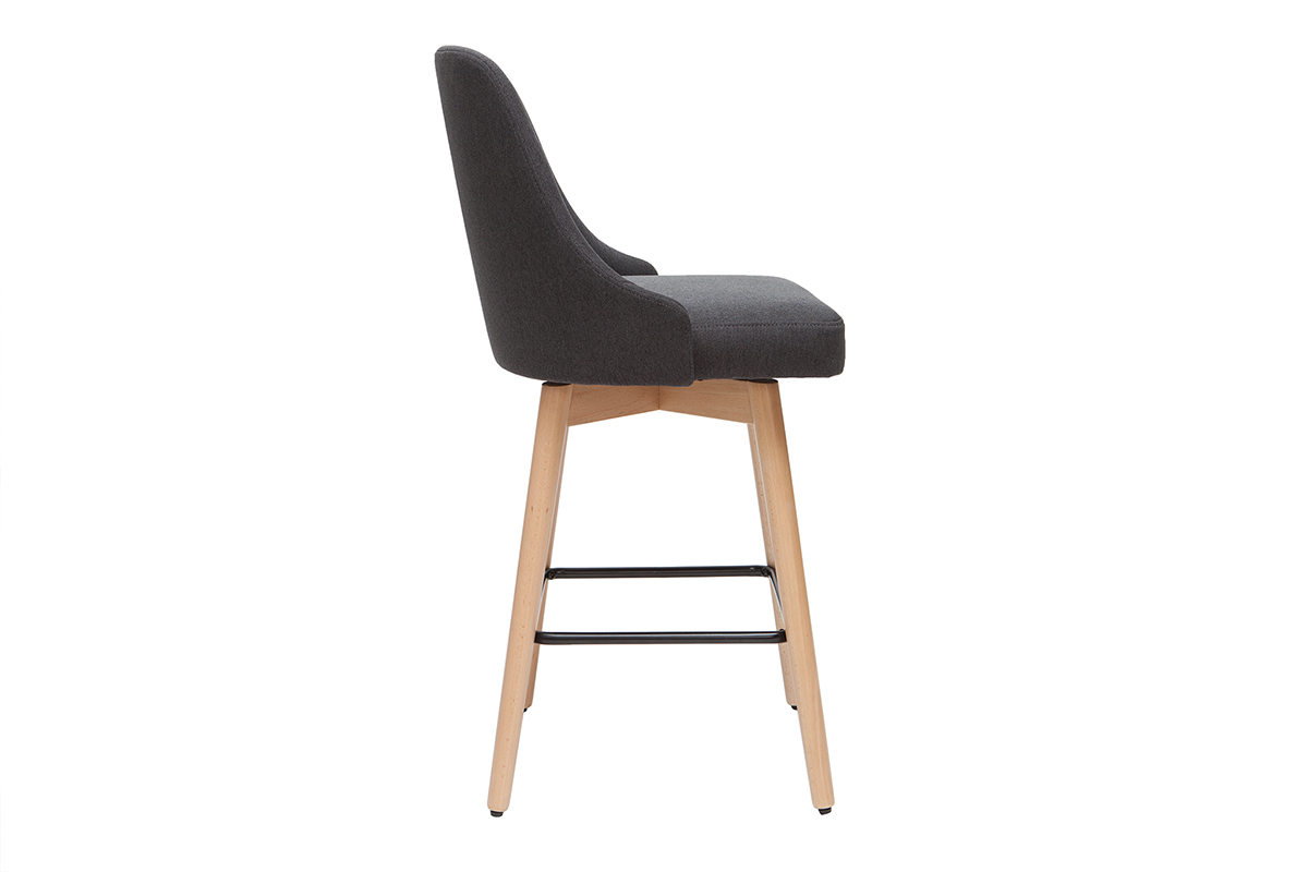Sgabelli da bar scandinavi girevoli grigio scuro H 65 cm (set di 2) HASTA