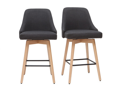 Sgabelli da bar scandinavi girevoli grigio scuro H 65 cm (set di 2) HASTA