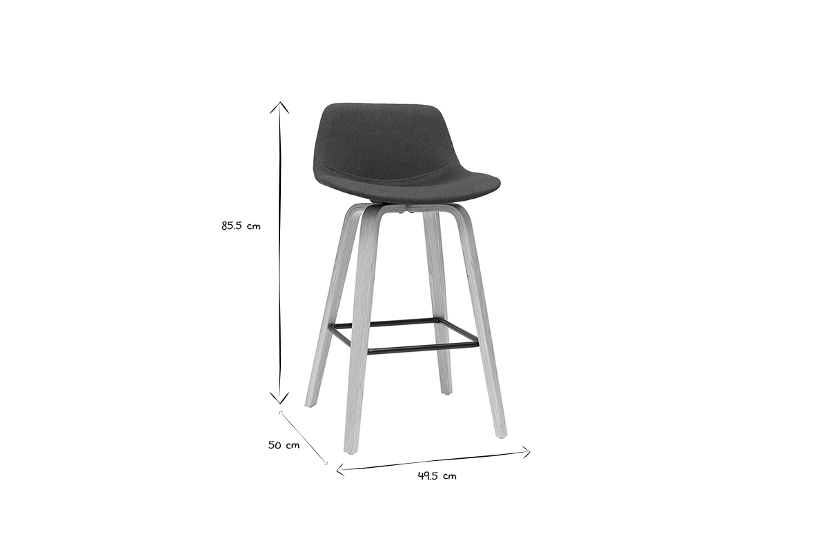 Sgabelli da bar scandinavi grigio scuro(set di 2) NONIE