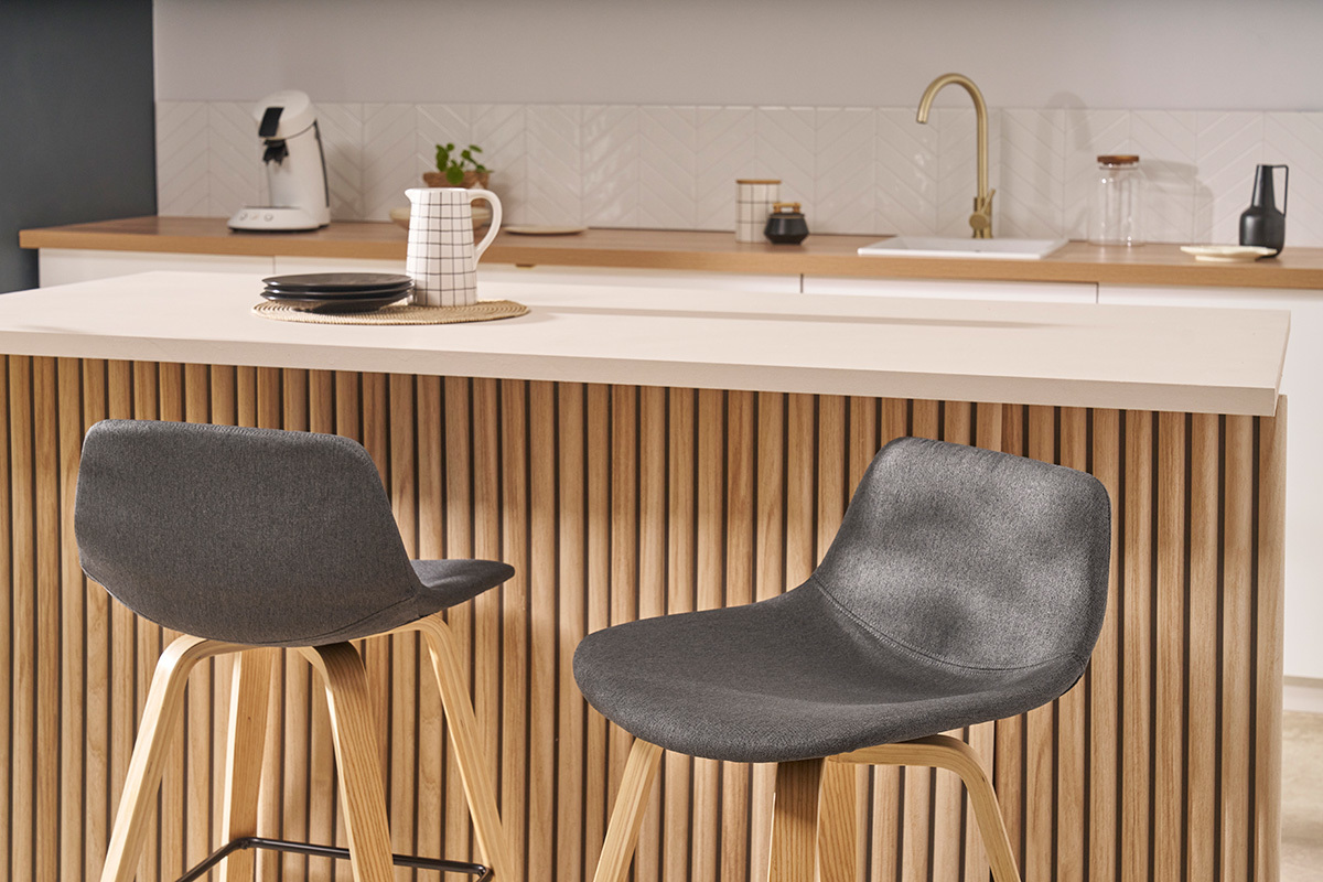 Sgabelli da bar scandinavi grigio scuro H 65 cm (set di 2) NONIE