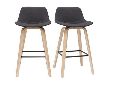 Sgabelli da bar scandinavi grigio scuro H 65 cm (set di 2) NONIE