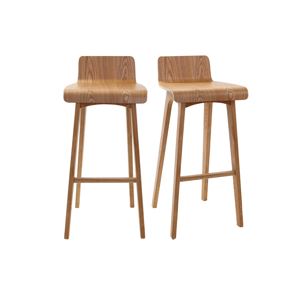 Sgabelli da bar scandinavi in legno chiaro H75 cm (set di 2) BALTIK