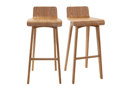Sgabelli da bar scandinavi in legno chiaro H75 cm (set di 2) BALTIK