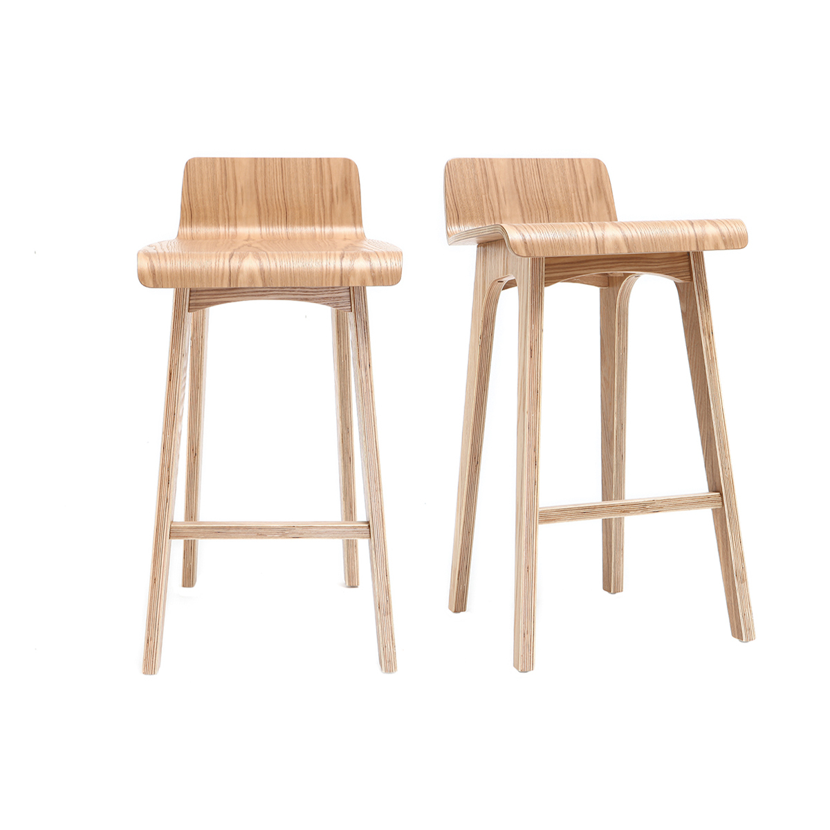 Sgabelli da bar scandinavi legno chiaro H65 cm (set di 2) BALTIK