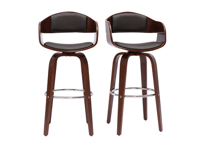 Sgabelli da bar vintage girevoli 360° noce H67 cm GAO