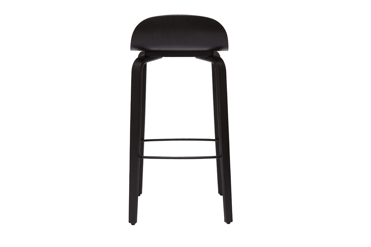 Sgabelli da bar vintage legno nero (set di 2) OBRA