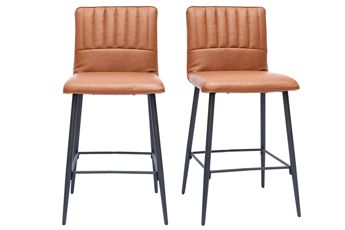 Sgabelli da bar vintage marrone (set di 2) H62 cm FARELL