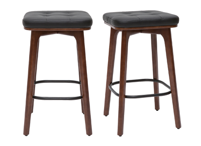 Sgabelli da bar vintage nero e legno scuro 65 cm (set di 2) GRAMMA