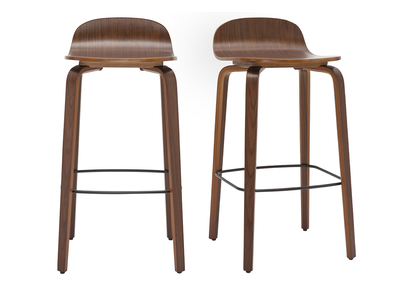 Sgabelli da bar vintage noce H68 cm (set di 2) OBRA