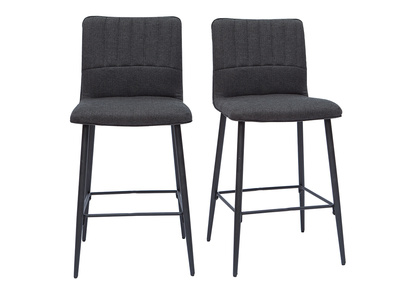 Sgabelli da bar vintage tessuto grigio scuro (set di 2) H62 FARELL