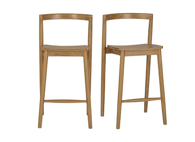 Sgabelli da giardino impilabili in legno massello di teak H70 cm (lotto di 2) OMBAK