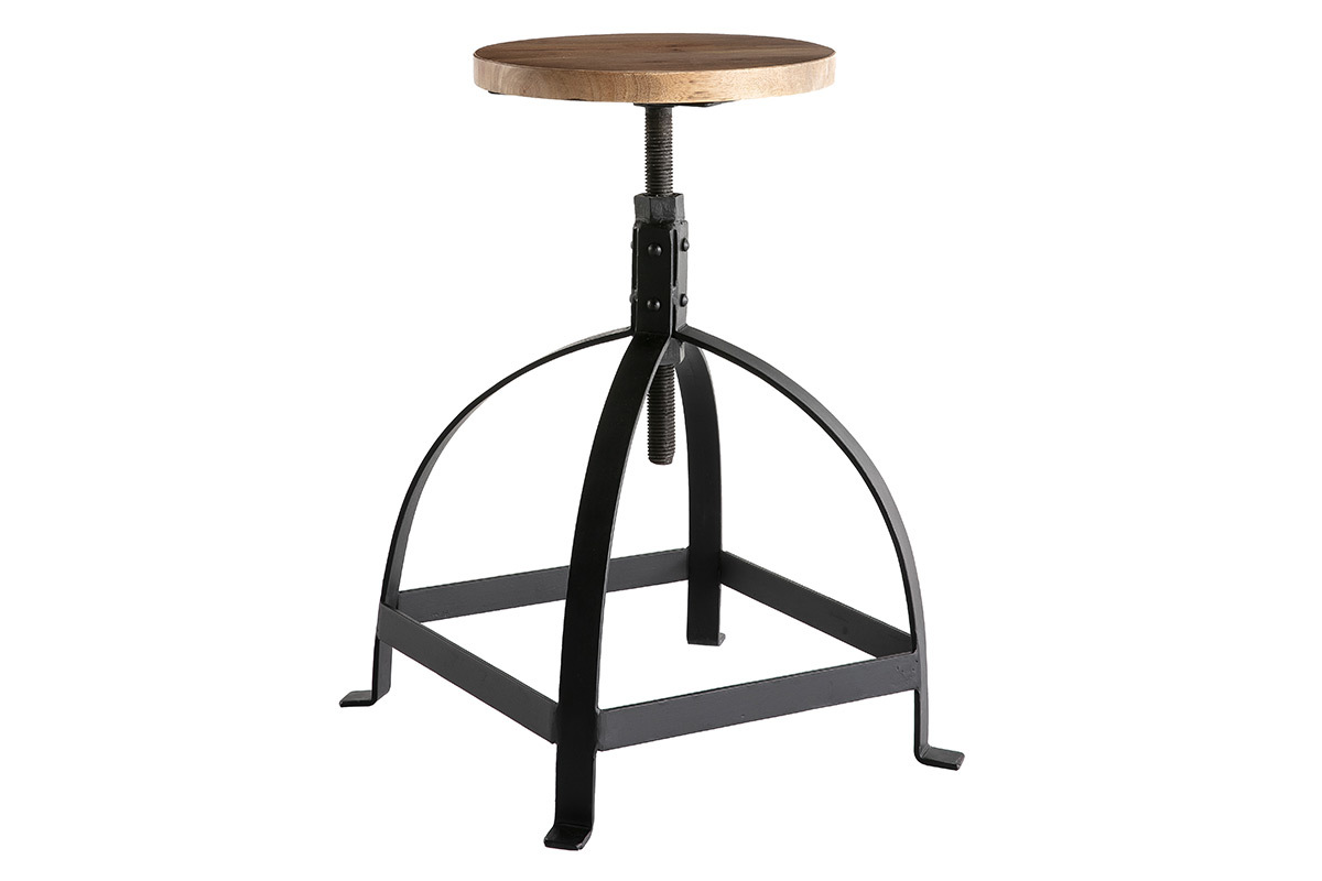 Sgabello complementare metallo e legno H 65 cm INDUSTRIA
