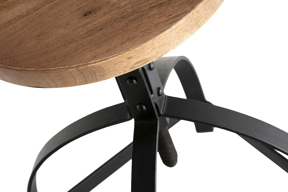 Sgabello complementare metallo e legno H 65 cm INDUSTRIA