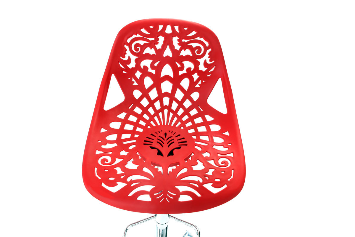Sgabello da bar design barocco rosso BAROCCA