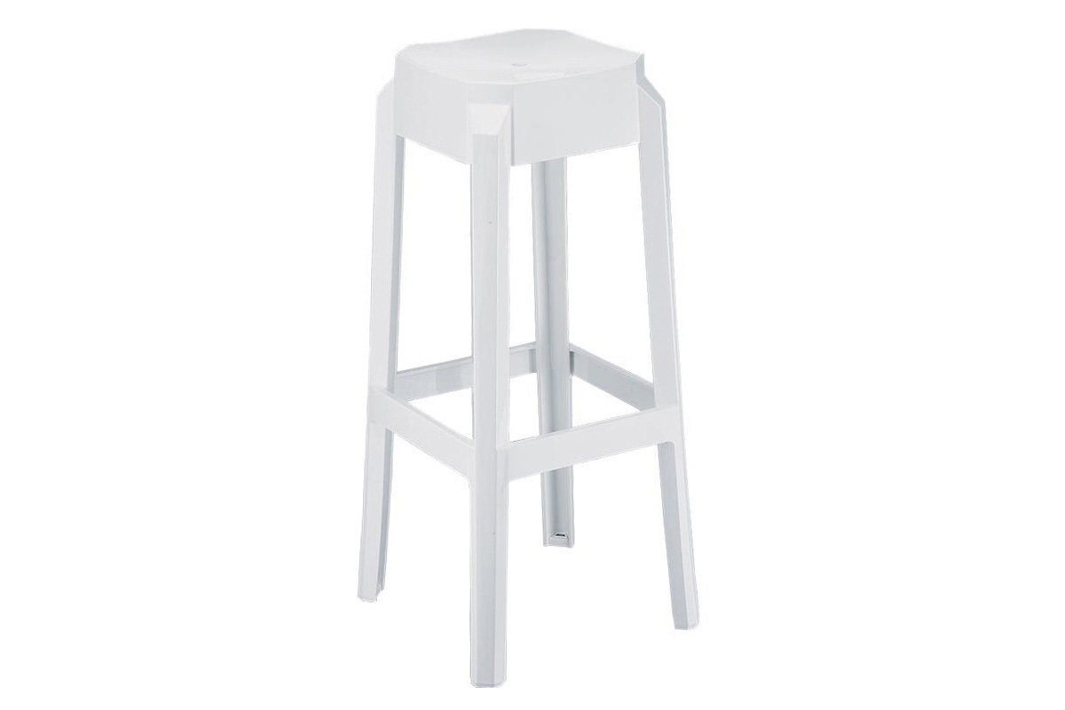 Sgabello da bar design bianchi 75cm coppia di 2 CLEAR
