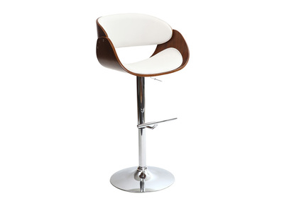 Sgabello da bar design bianco e legno BENT