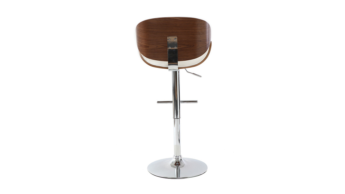 Sgabello da bar design bianco e legno WALNUT