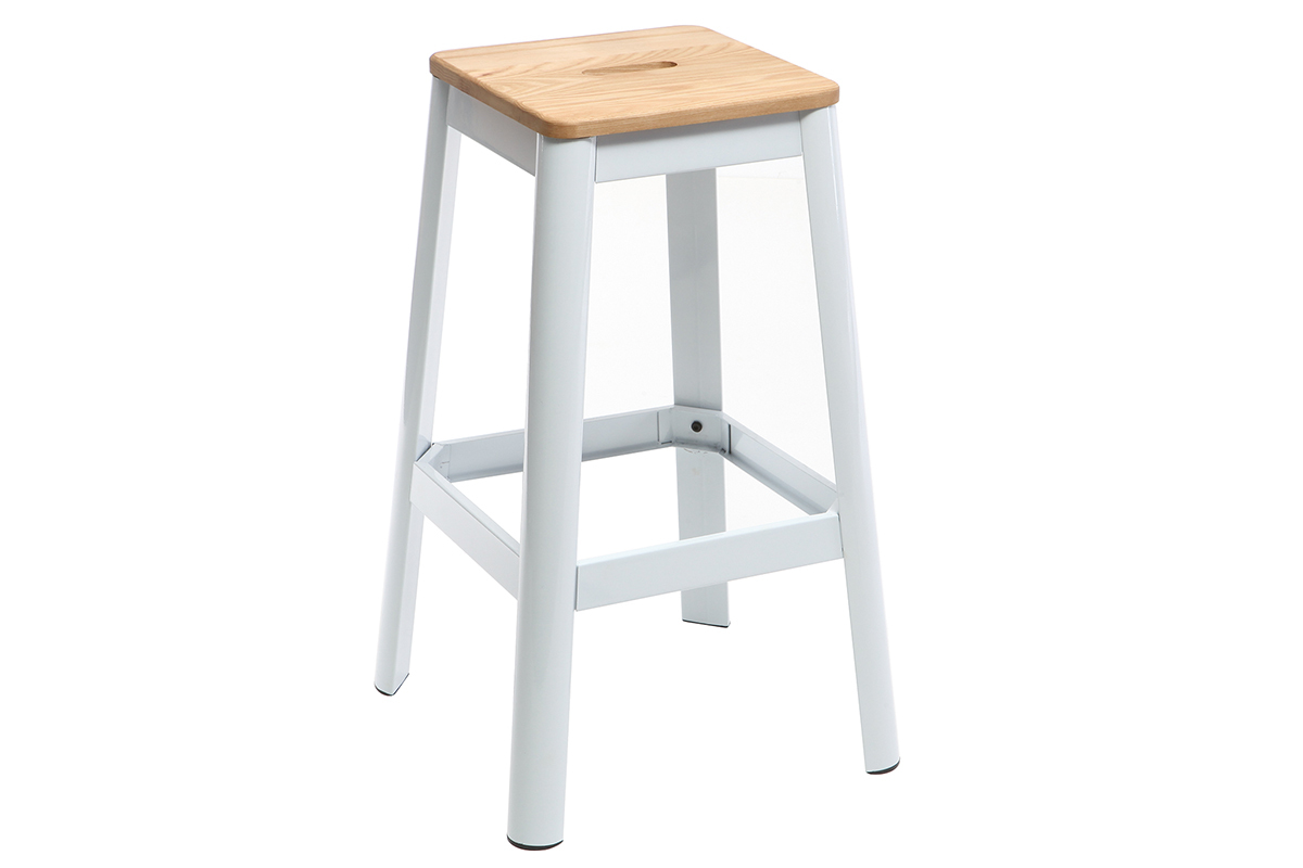 Sgabello da bar design bianco H75cm NICK