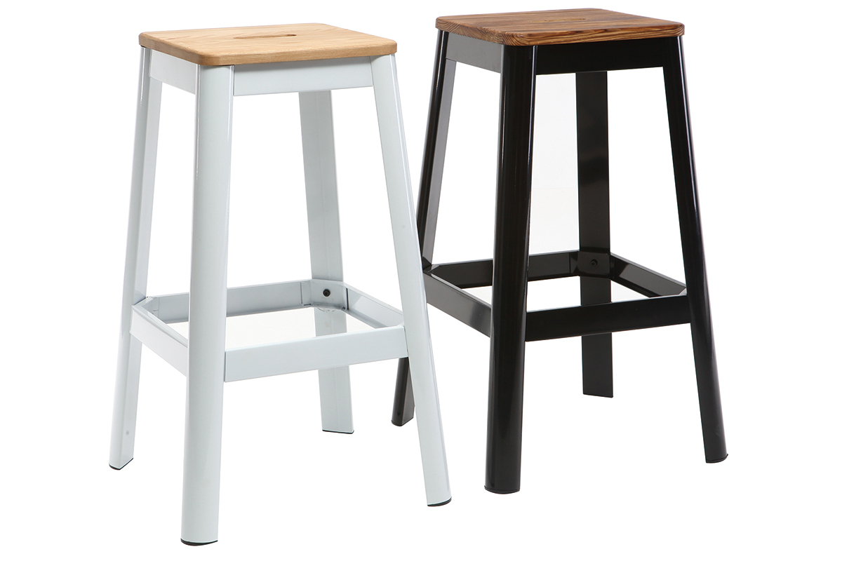 Sgabello da bar design bianco H75cm NICK