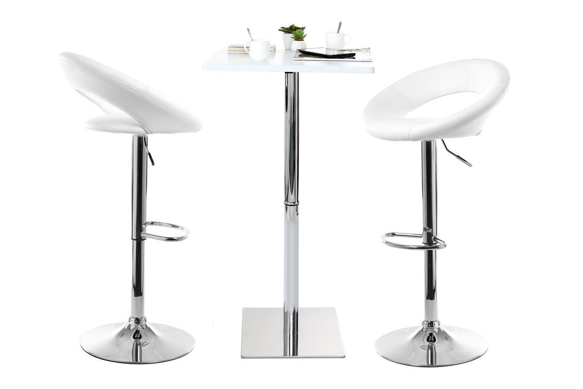 Sgabello da bar design bianco NEWTON