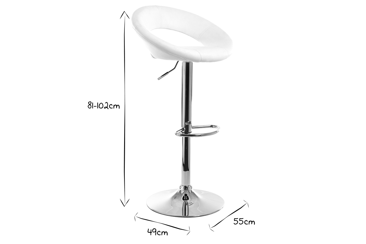 Sgabello da bar design bianco NEWTON