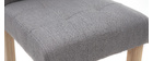 Sgabello da bar design capitonato grigio chiaro e legno 65cm set di 2 ESTER
