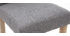 Sgabello da bar design capitonato grigio chiaro e legno 65cm set di 2 ESTER
