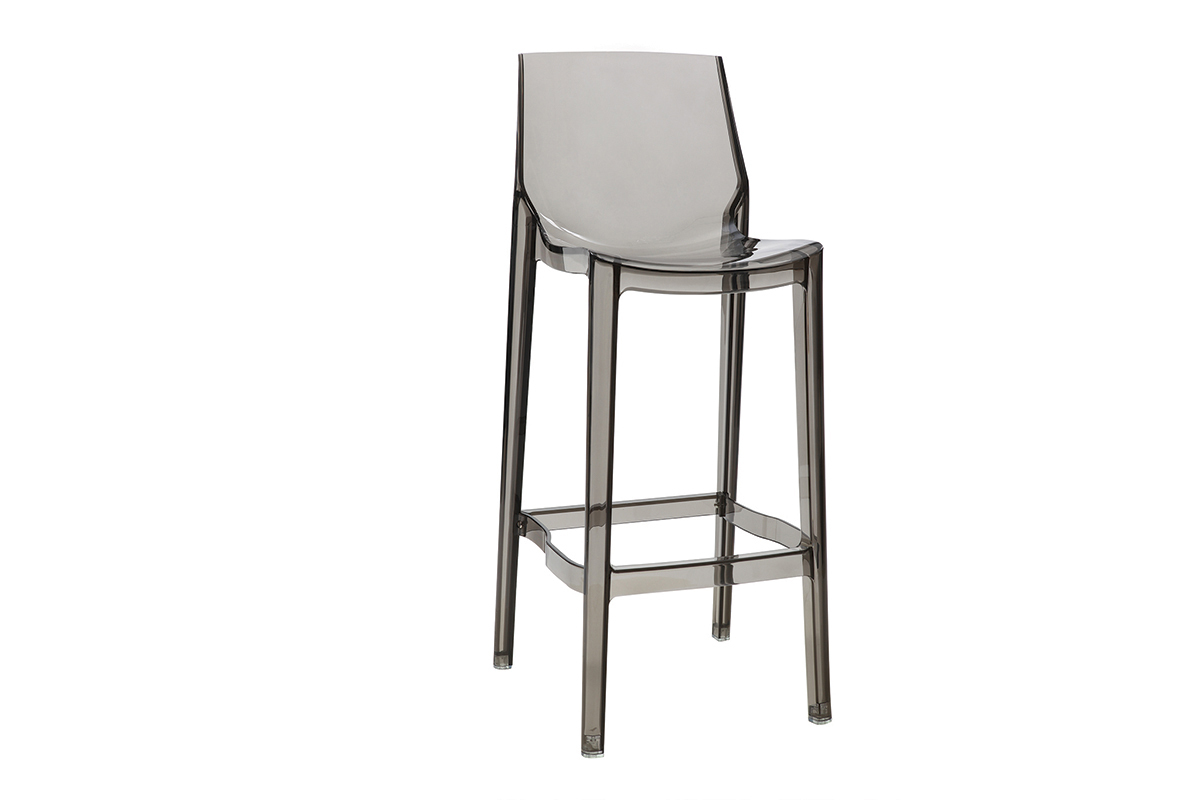 Sgabello da bar design grigio fum gruppo di 4 YLAK