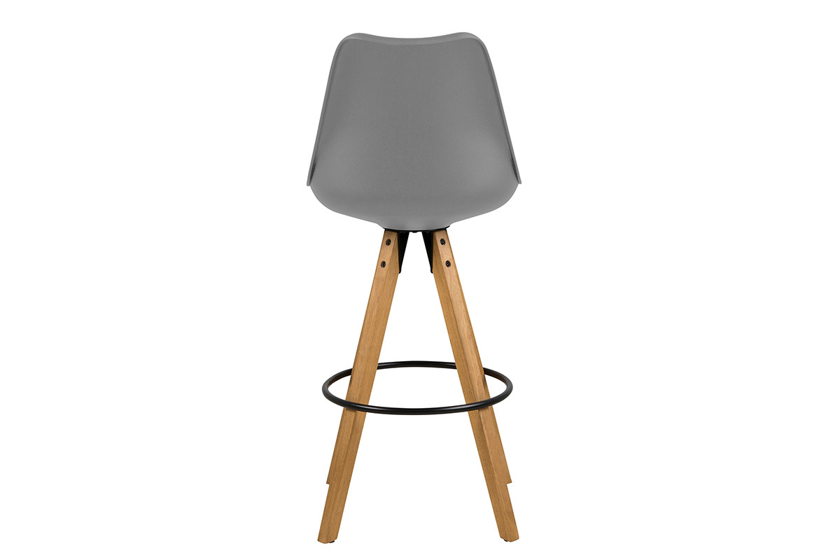 Sgabello da bar design grigio scuro e legno gruppo di 2 NADJA