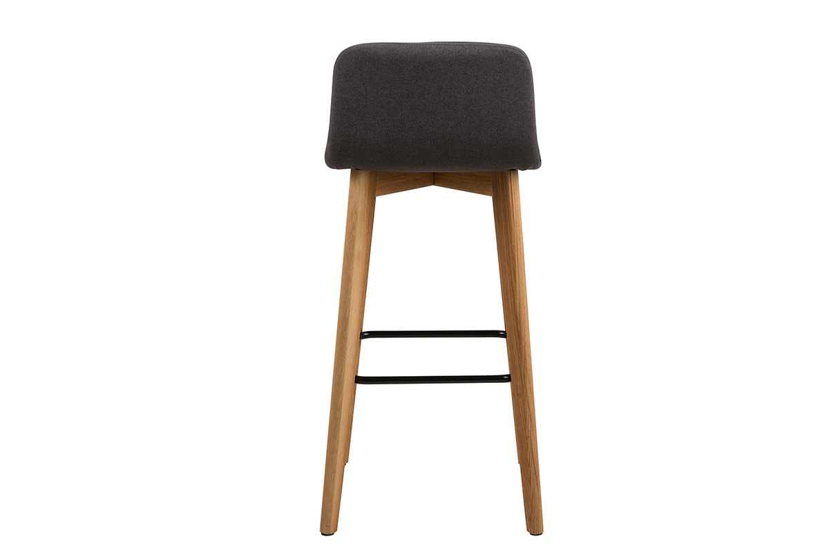 Sgabello da bar design grigio scuro e legno gruppo di 2 ULRIK