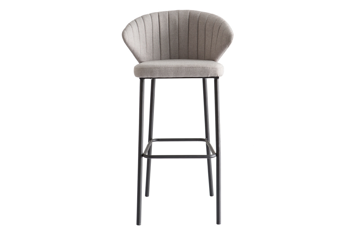 Sgabello da bar design in tessuto grigio 75 cm DALLY