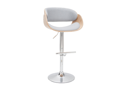 Sgabello da bar design in tessuto grigio e legno BENT