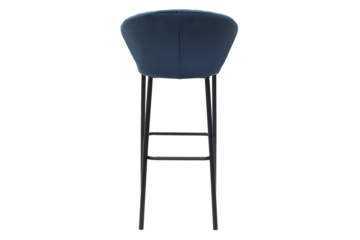 Sgabello da bar design in velluto blu 75 cm DALLY