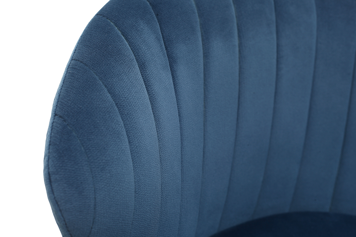 Sgabello da bar design in velluto blu 75 cm DALLY