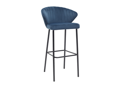 Sgabello da bar design in velluto blu 75 cm DALLY