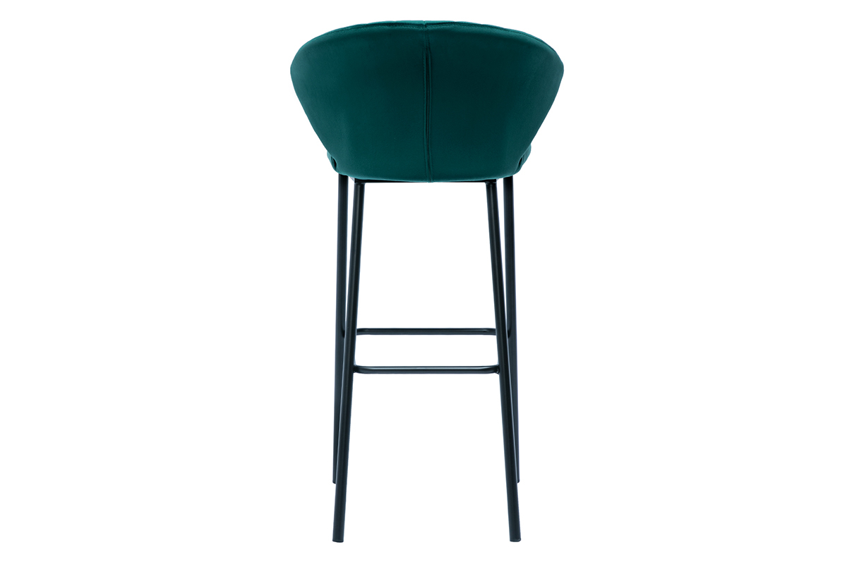 Sgabello da bar design in velluto petrolio misura DALLY