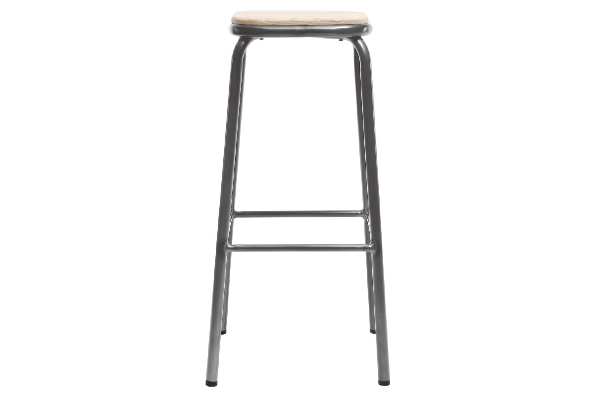 Sgabello da bar design inox gruppo di 2 H75cm MEMPHIS