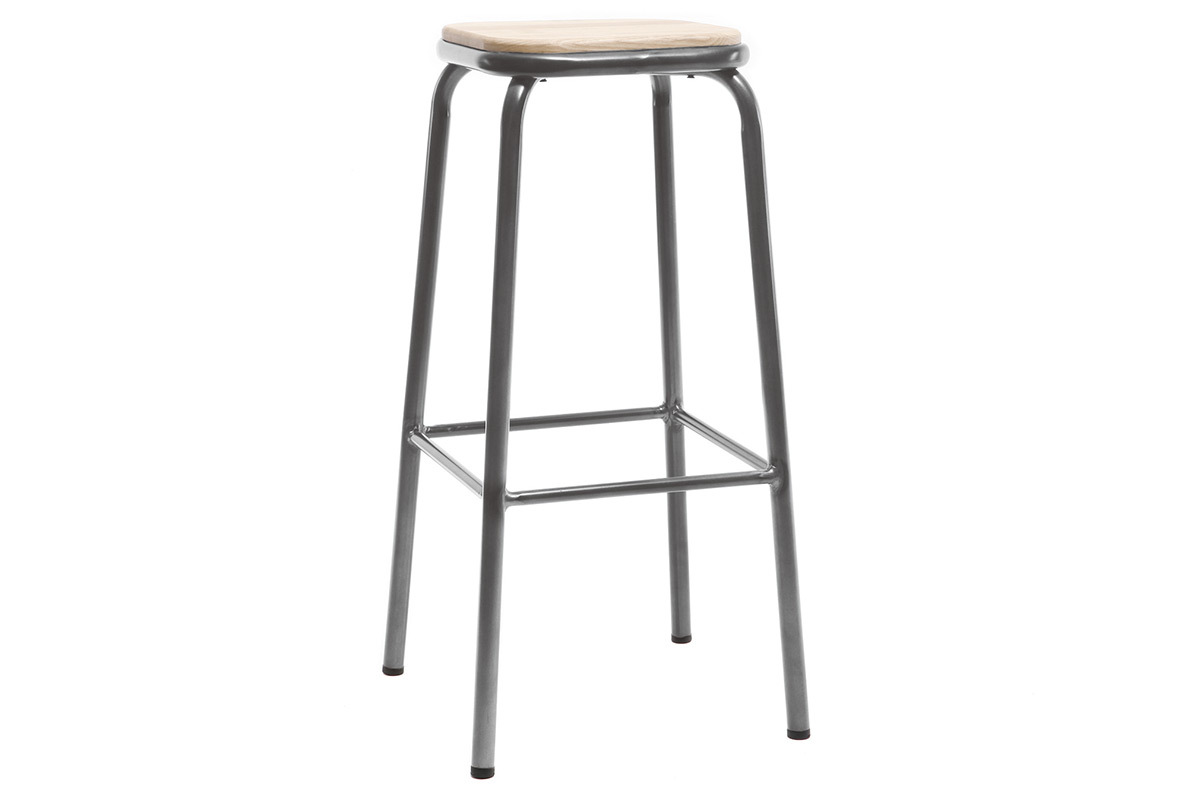 Sgabello da bar design inox gruppo di 2 H75cm MEMPHIS