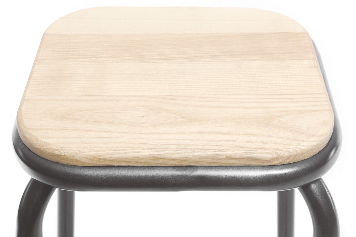 Sgabello da bar design inox gruppo di 2 H75cm MEMPHIS