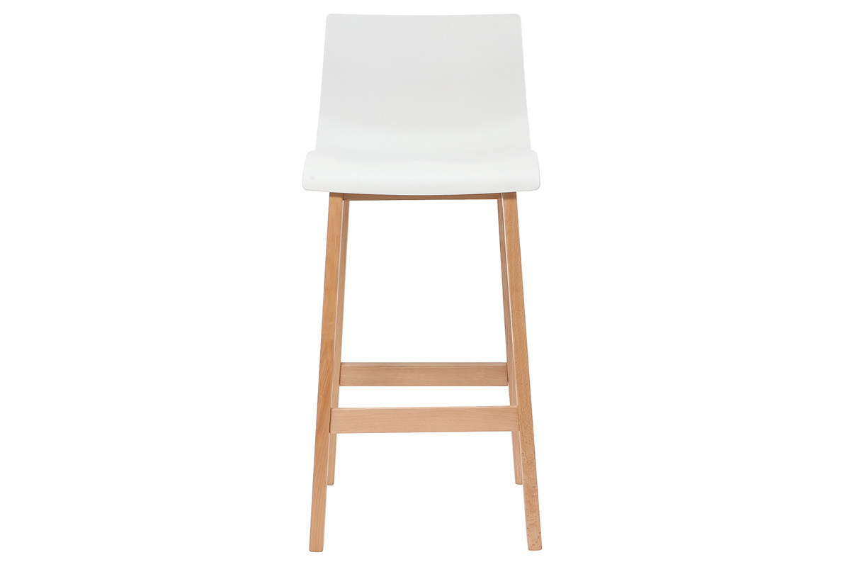 Sgabello da bar design legno e bianco 75cm set di 2 NEW SURF