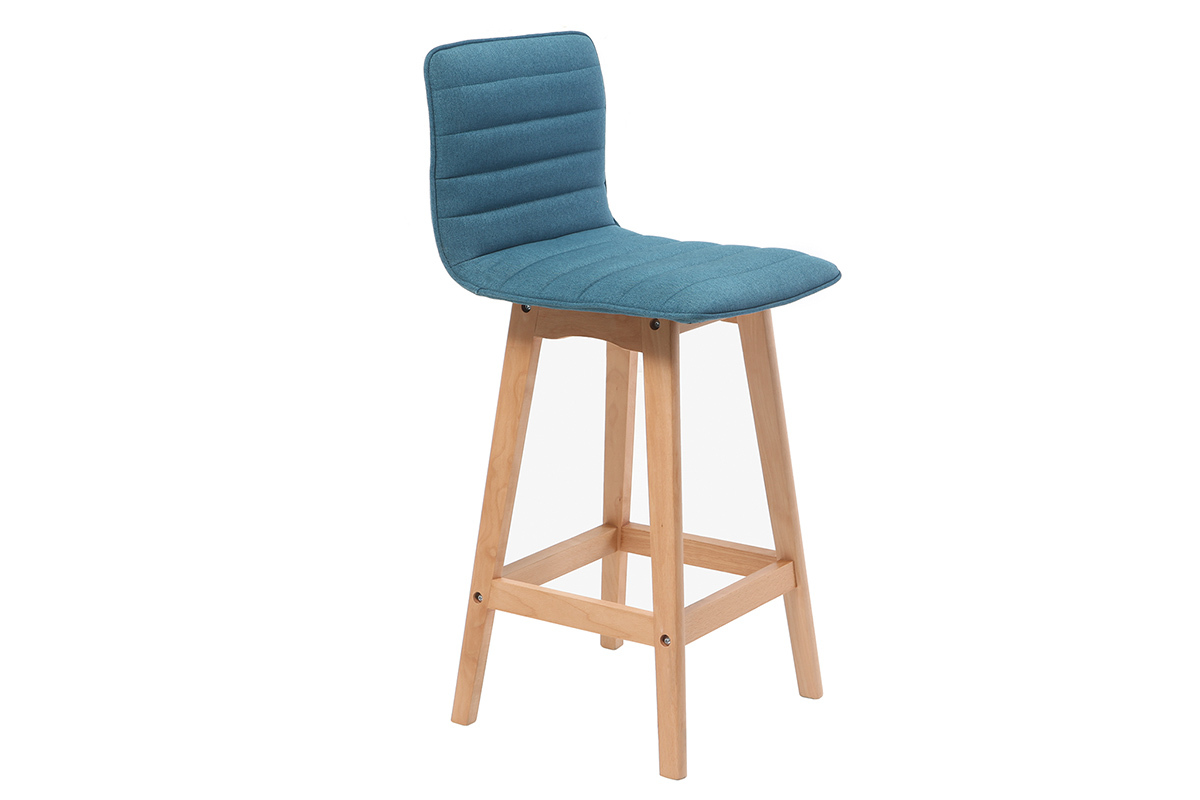 Sgabello da bar design legno e foglia di t 65cm set di 2 EMMA