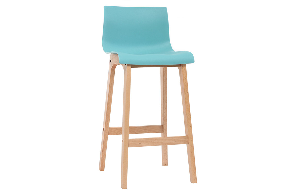 Sgabello da bar design legno e foglia di t 65cm set di 2 NEW SURF