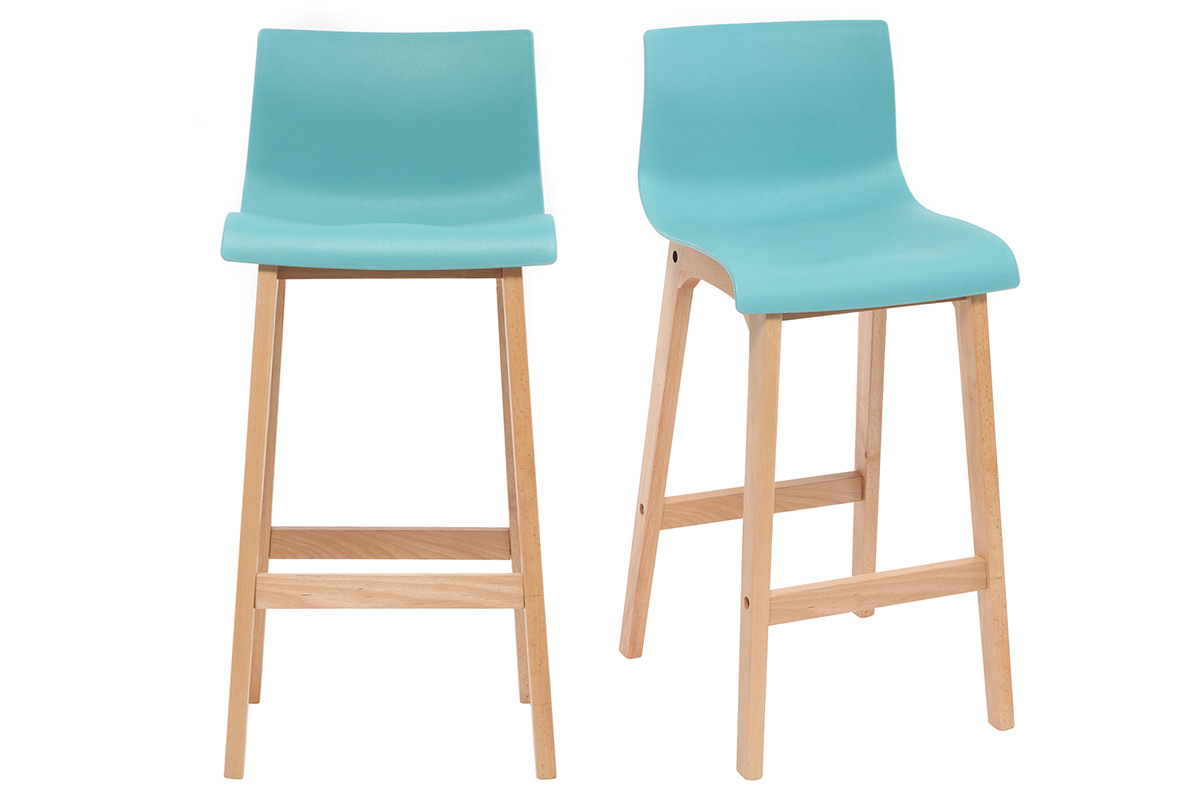 Sgabello da bar design legno e foglia di t 75cm gruppo di 2 NEW SURF