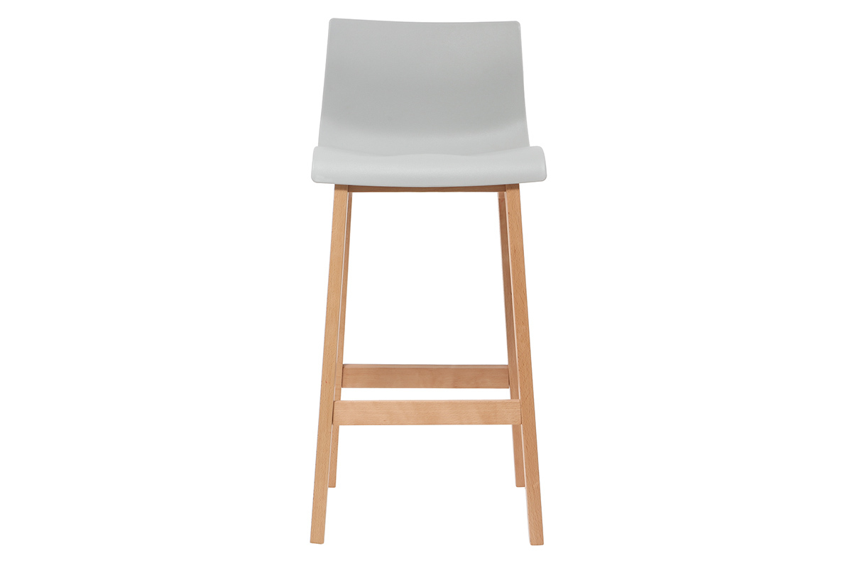 Sgabello da bar design legno e grigio chiaro 75cm gruppo di 2 NEW SURF
