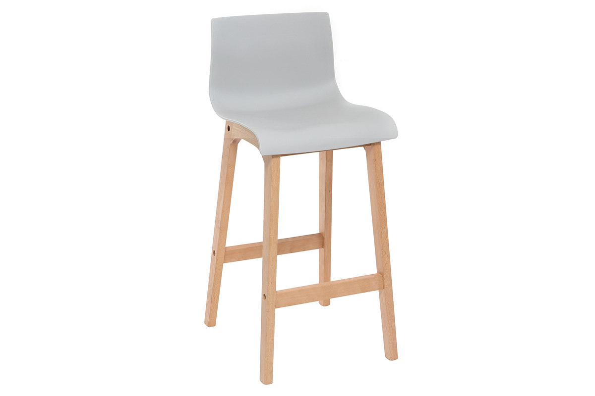 Sgabello da bar design legno e grigio chiaro 75cm gruppo di 2 NEW SURF