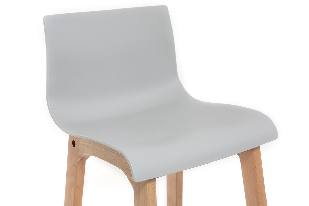 Sgabello da bar design legno e grigio chiaro 75cm gruppo di 2 NEW SURF