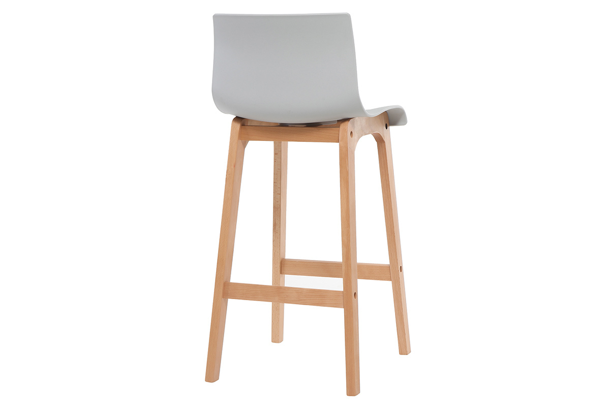 Sgabello da bar design legno e grigio chiaro 75cm gruppo di 2 NEW SURF