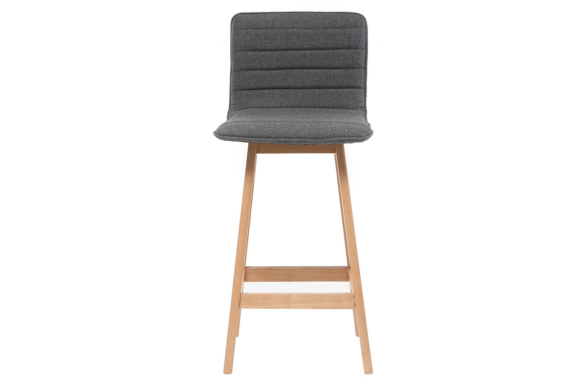 Sgabello da bar design legno e grigio scuro 65cm set di 2 EMMA