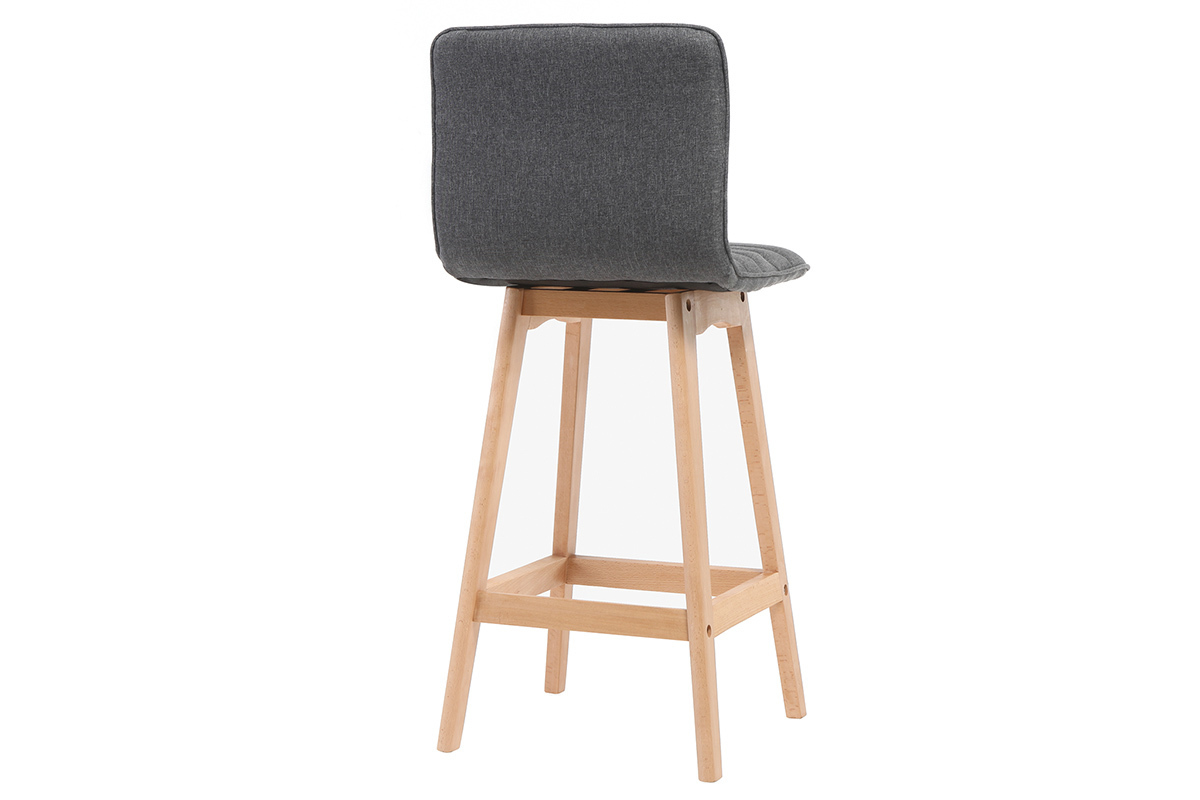 Sgabello da bar design legno e grigio scuro 65cm set di 2 EMMA